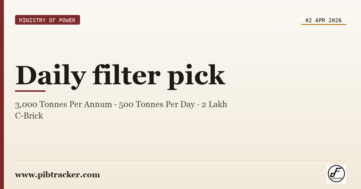 Ministry of Power press release · 2 April 2026 · pibtracker filter