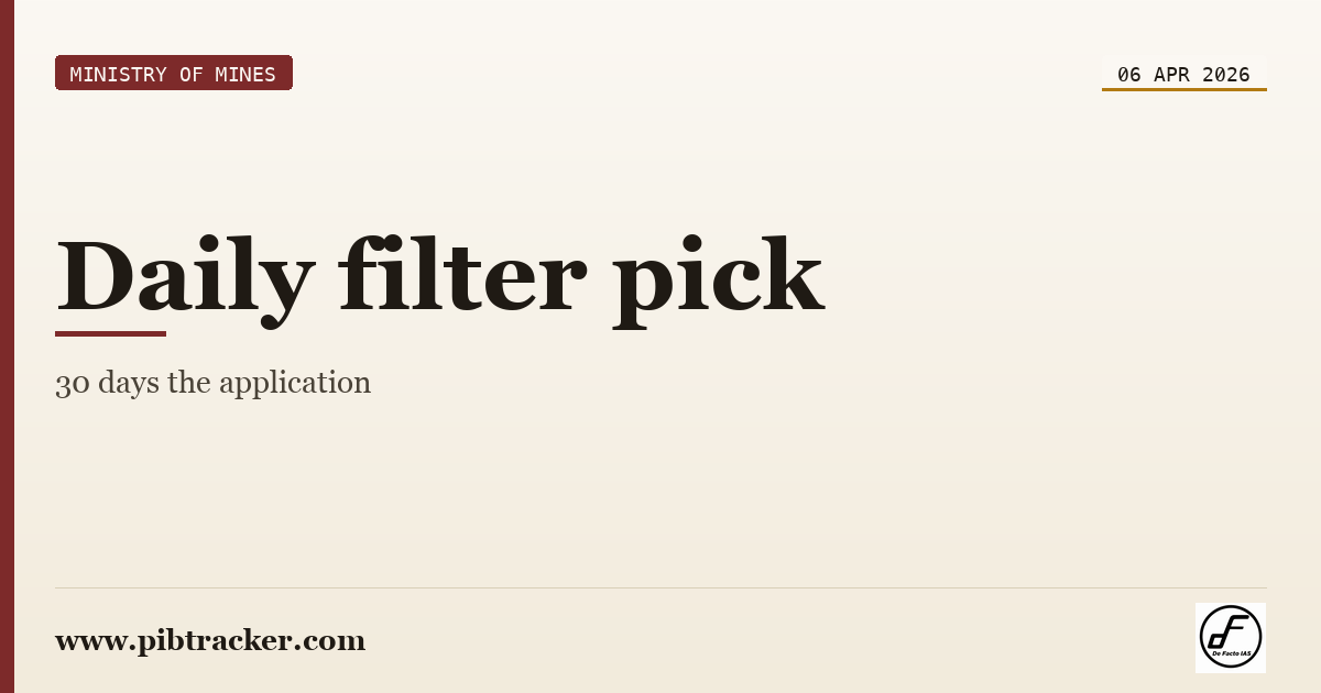 Ministry of Mines press release · 6 April 2026 · pibtracker filter