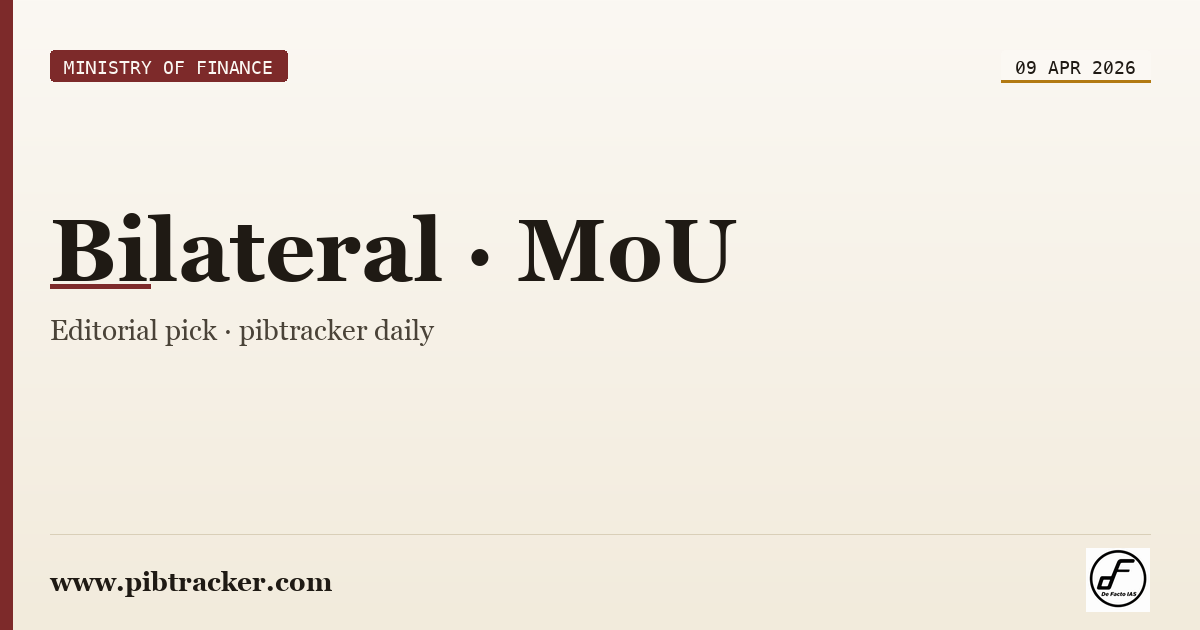 Ministry of Finance press release · 9 April 2026 · pibtracker filter