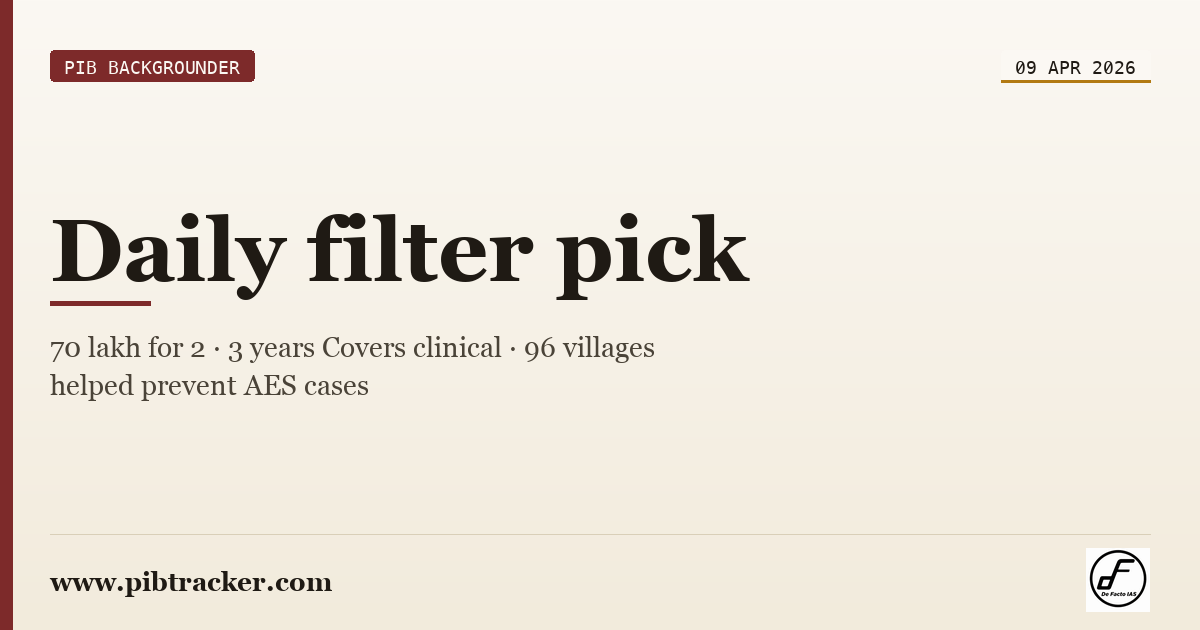 PIB Backgrounder press release · 9 April 2026 · pibtracker filter