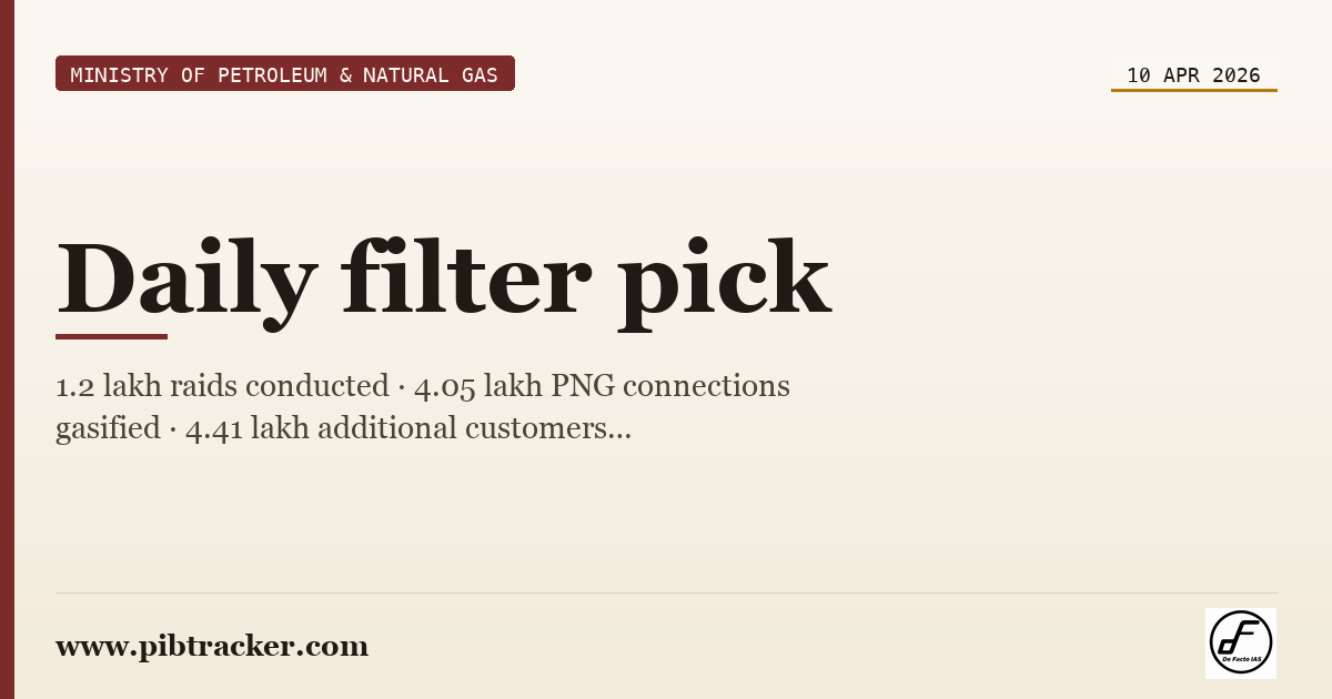 Ministry of Petroleum & Natural Gas press release · 10 April 2026 · pibtracker filter
