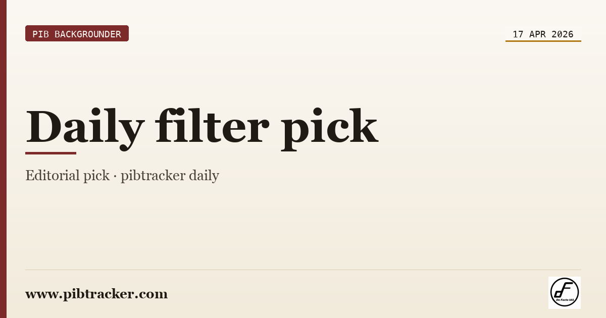 PIB Backgrounder press release · 17 April 2026 · pibtracker filter