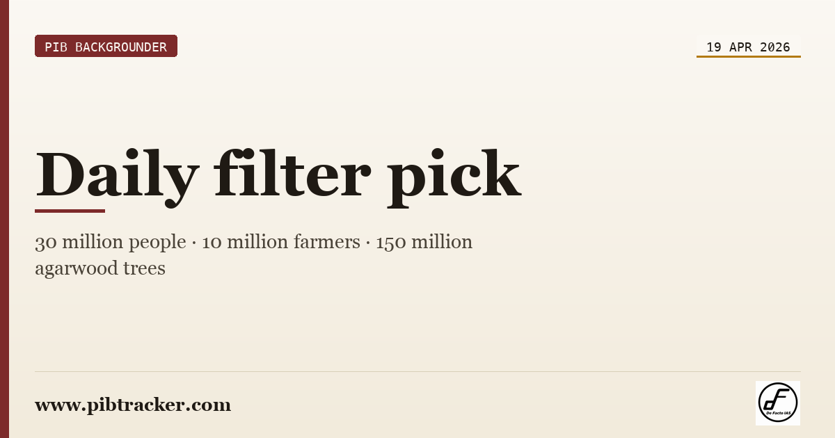 PIB Backgrounder press release · 19 April 2026 · pibtracker filter