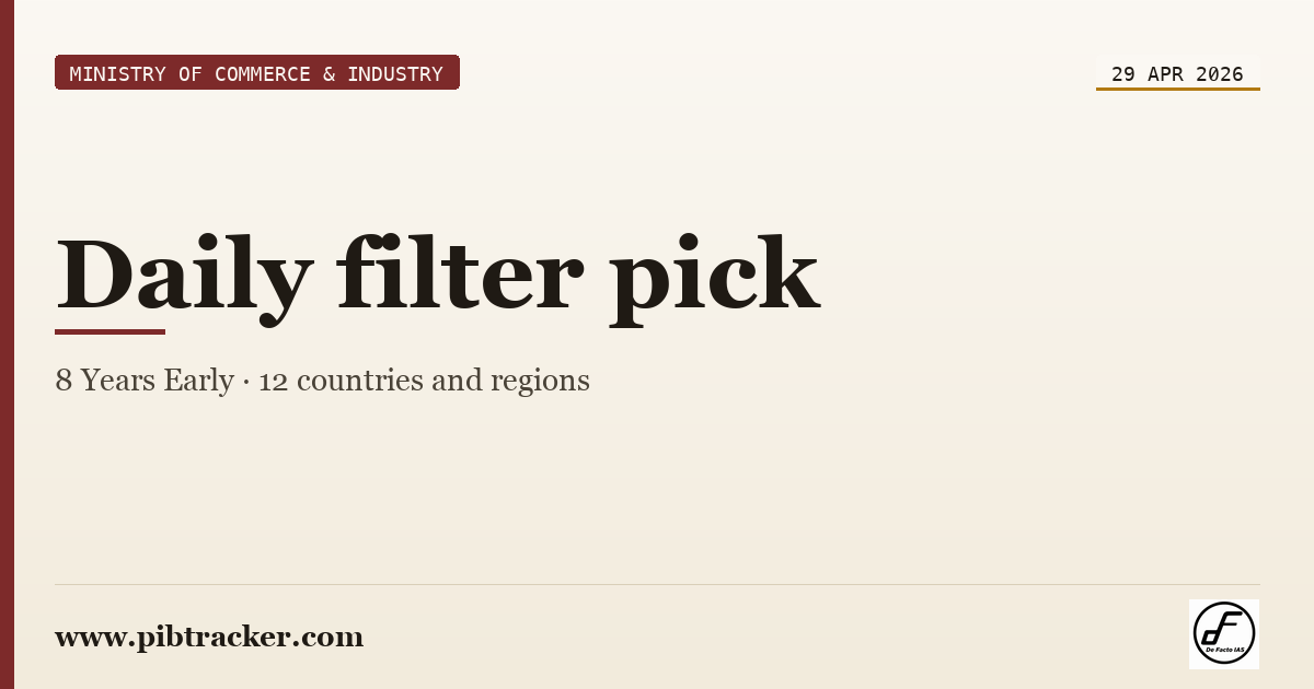 Ministry of Commerce & Industry press release · 29 April 2026 · pibtracker filter