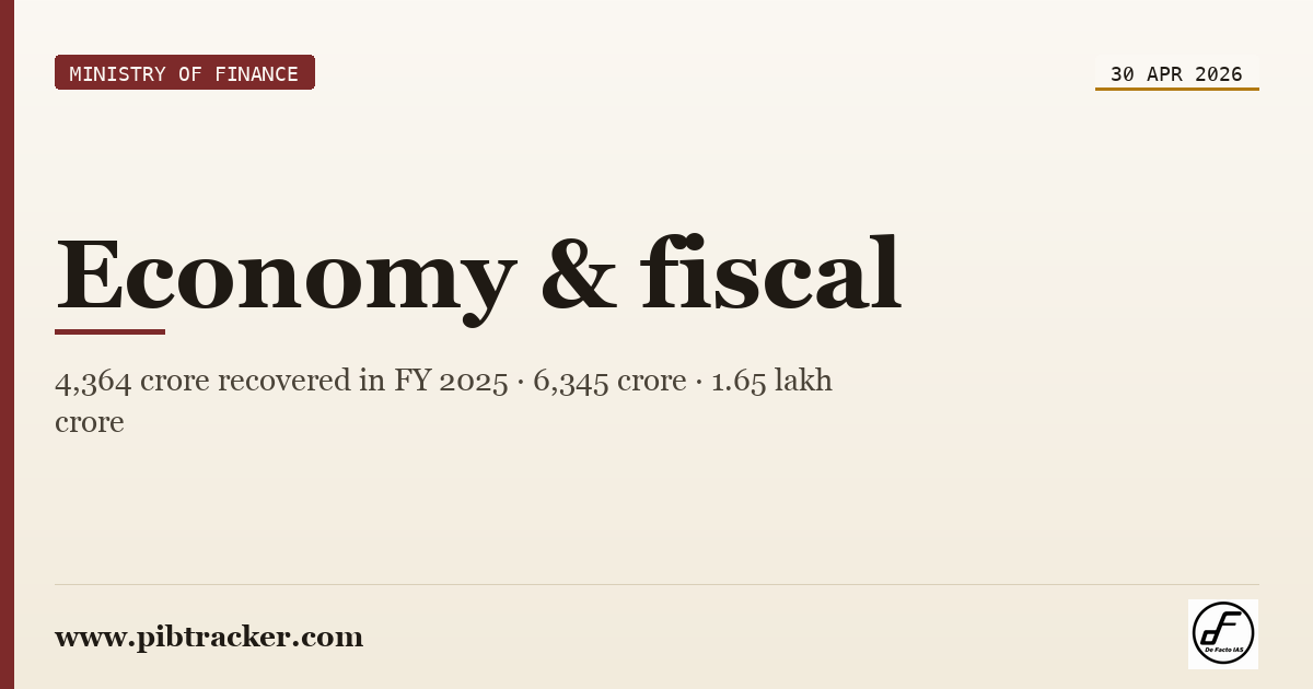 Ministry of Finance press release · 30 April 2026 · pibtracker filter