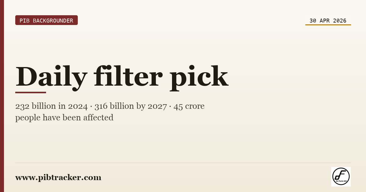 PIB Backgrounder press release · 30 April 2026 · pibtracker filter