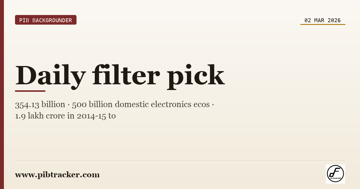 PIB Backgrounder press release · 2 March 2026 · pibtracker filter