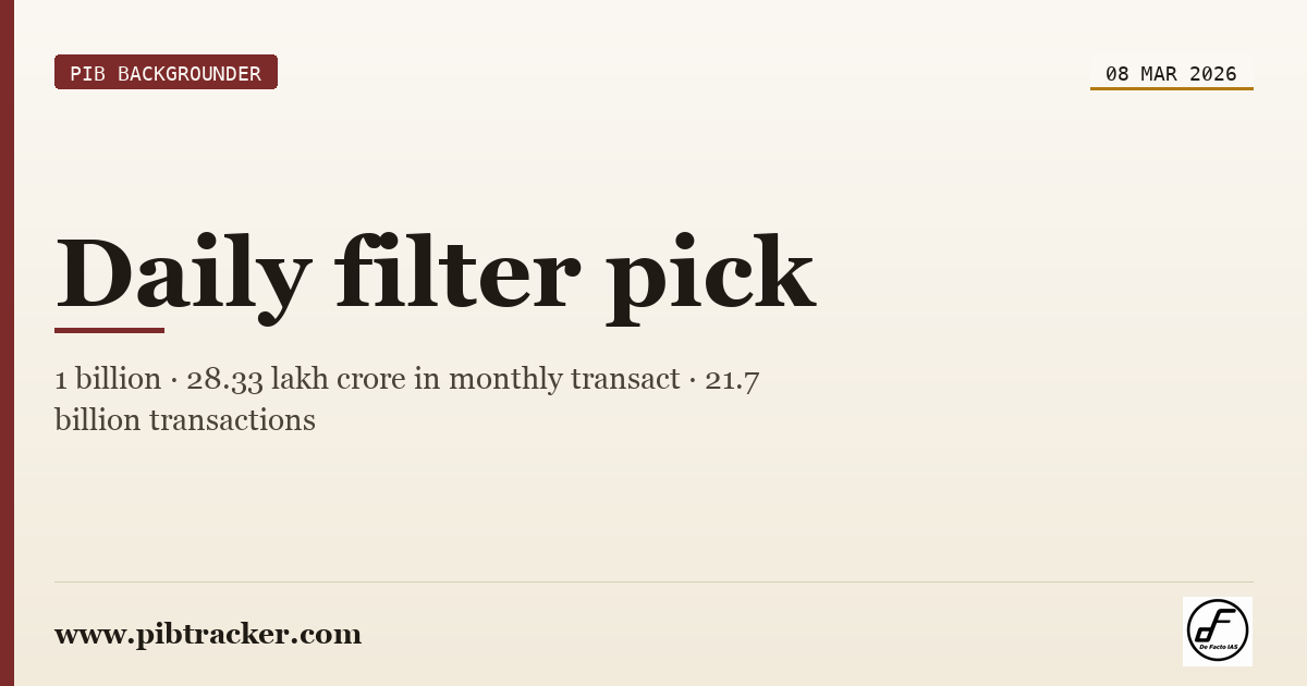 PIB Backgrounder press release · 8 March 2026 · pibtracker filter