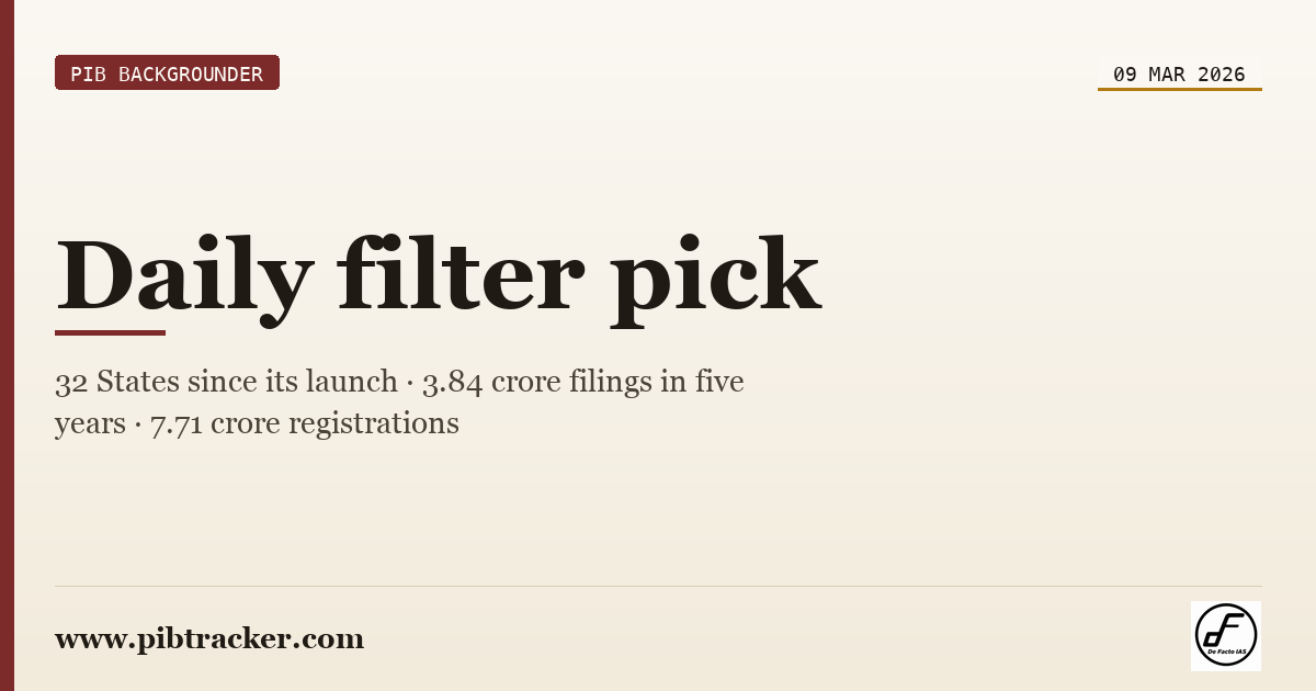 PIB Backgrounder press release · 9 March 2026 · pibtracker filter