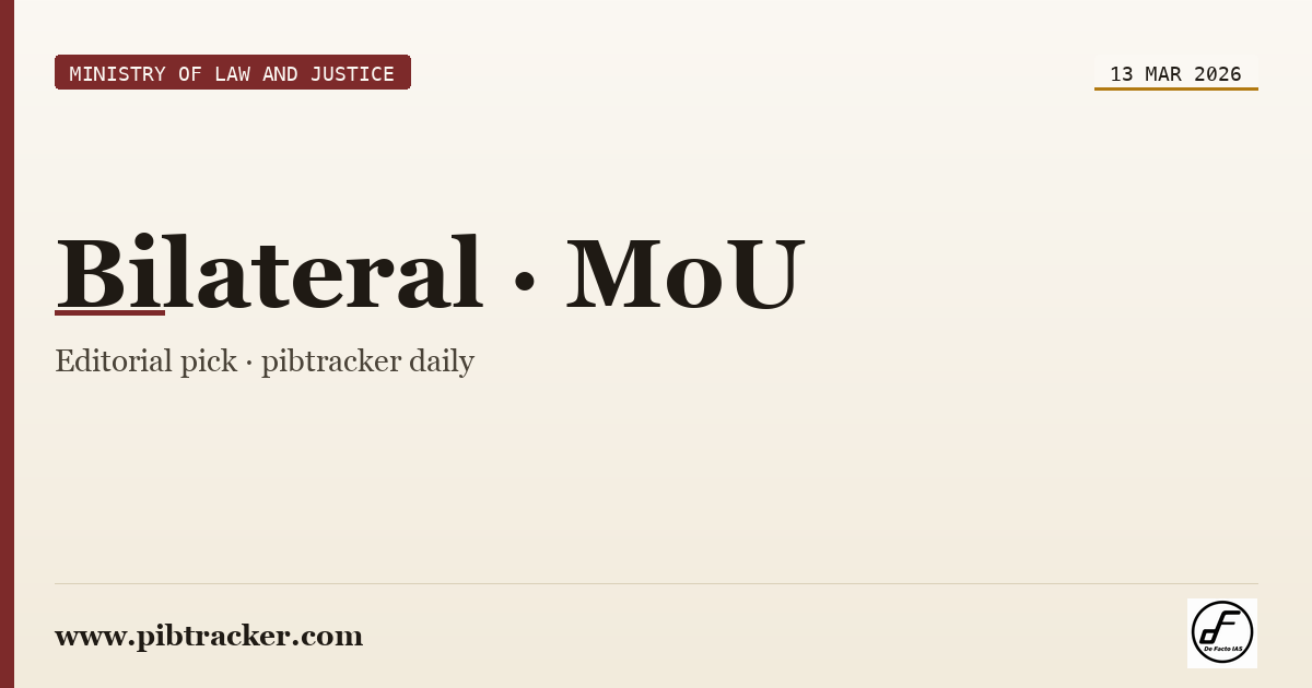 Ministry of Law and Justice press release · 13 March 2026 · pibtracker filter