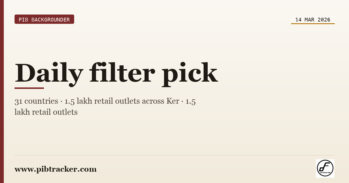 PIB Backgrounder press release · 14 March 2026 · pibtracker filter