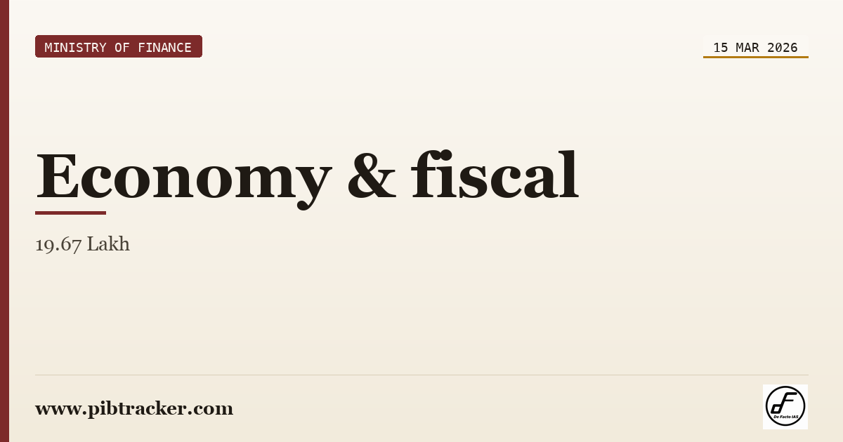 Ministry of Finance press release · 15 March 2026 · pibtracker filter