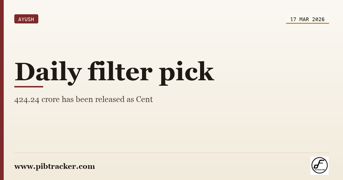 AYUSH press release · 17 March 2026 · pibtracker filter