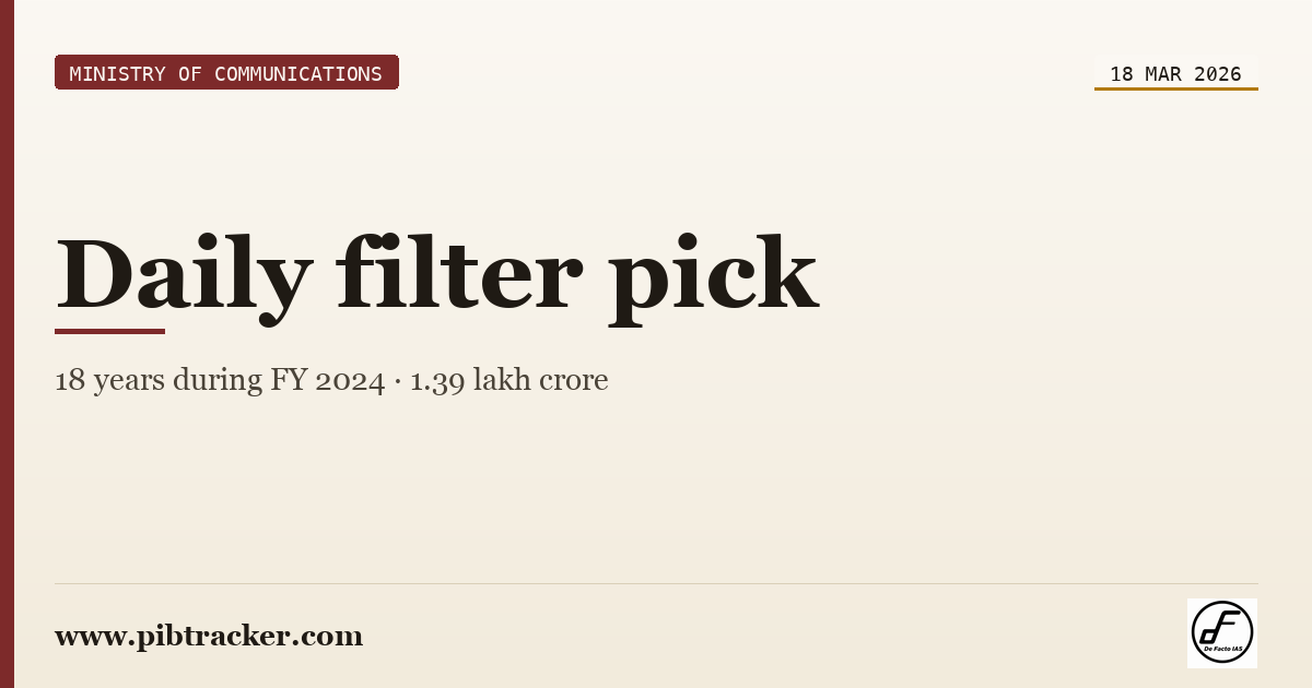 Ministry of Communications press release · 18 March 2026 · pibtracker filter