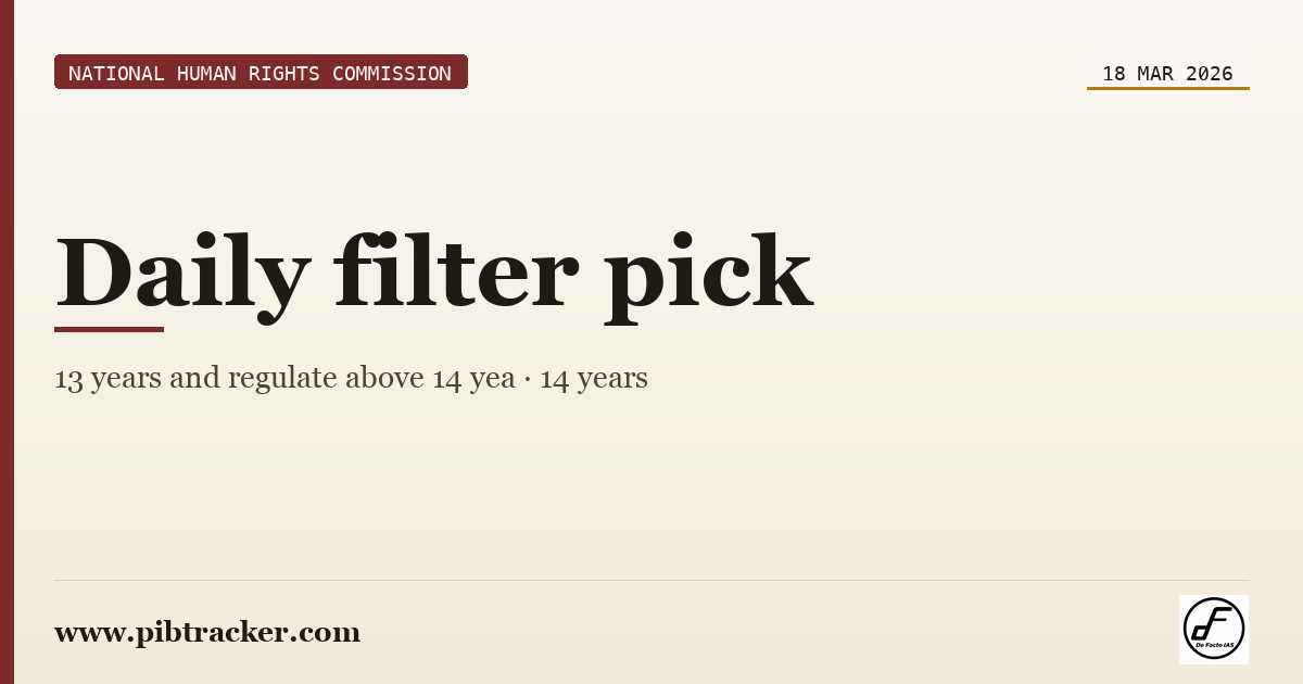 National Human Rights Commission press release · 18 March 2026 · pibtracker filter