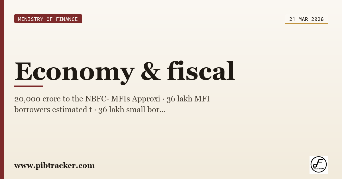 Ministry of Finance press release · 21 March 2026 · pibtracker filter