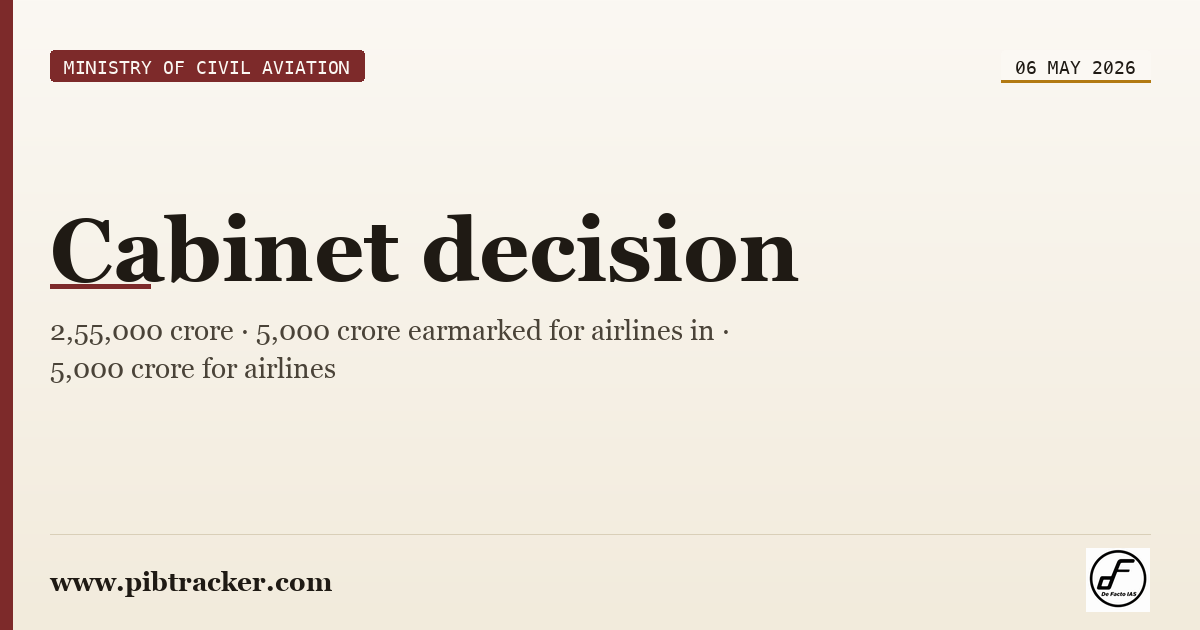 Ministry of Civil Aviation press release · 6 May 2026 · pibtracker filter