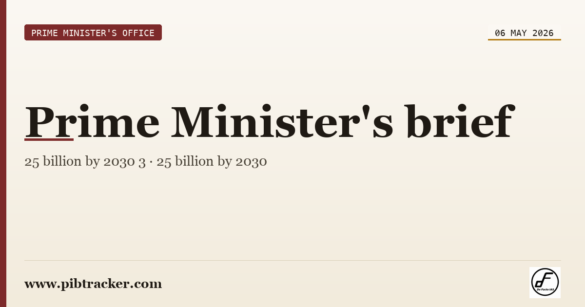 Prime Minister's Office press release · 6 May 2026 · pibtracker filter