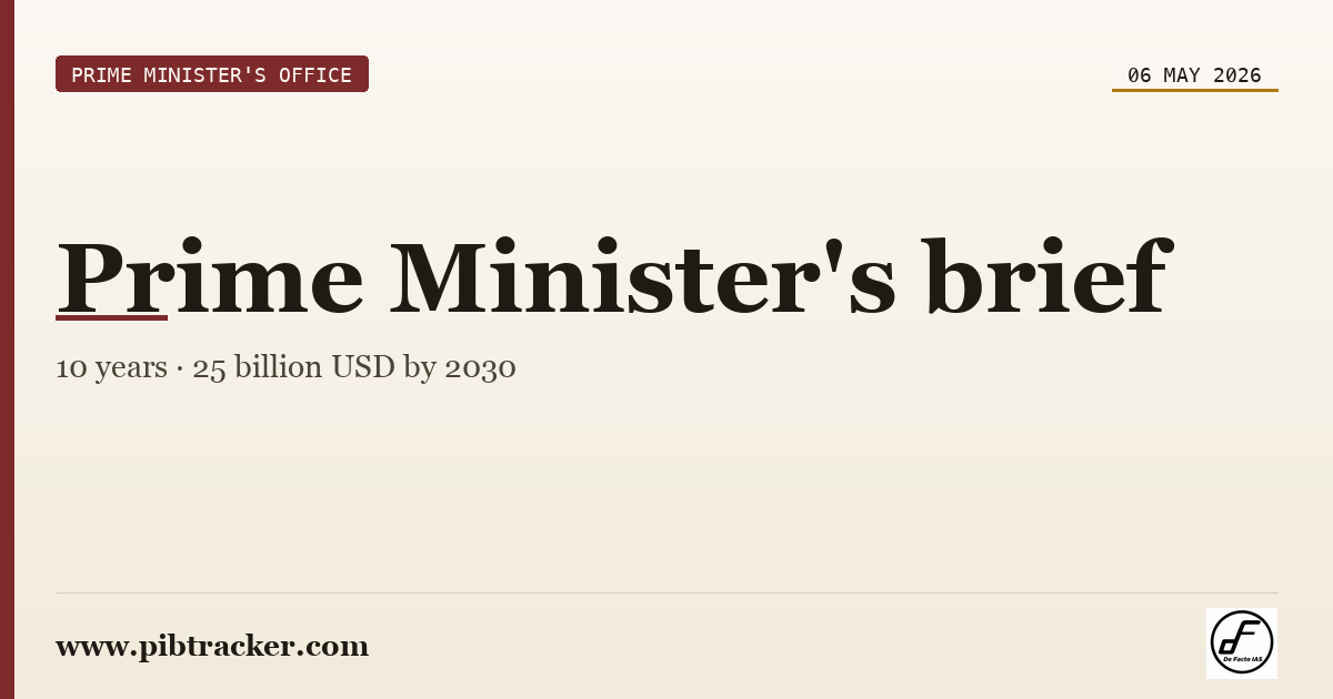 Prime Minister's Office press release · 6 May 2026 · pibtracker filter
