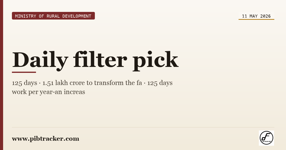 Ministry of Rural Development press release · 11 May 2026 · pibtracker filter
