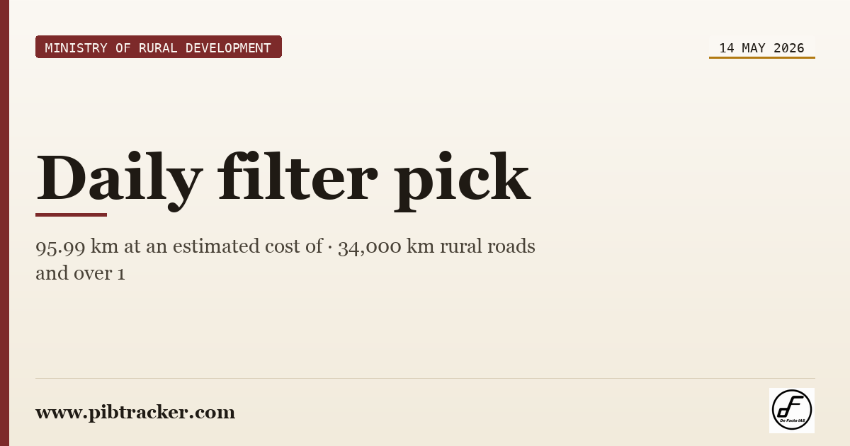 Ministry of Rural Development press release · 14 May 2026 · pibtracker filter