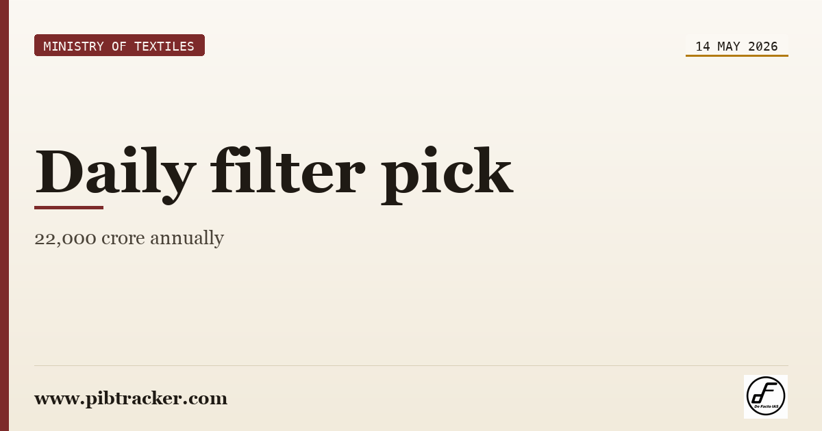 Ministry of Textiles press release · 14 May 2026 · pibtracker filter