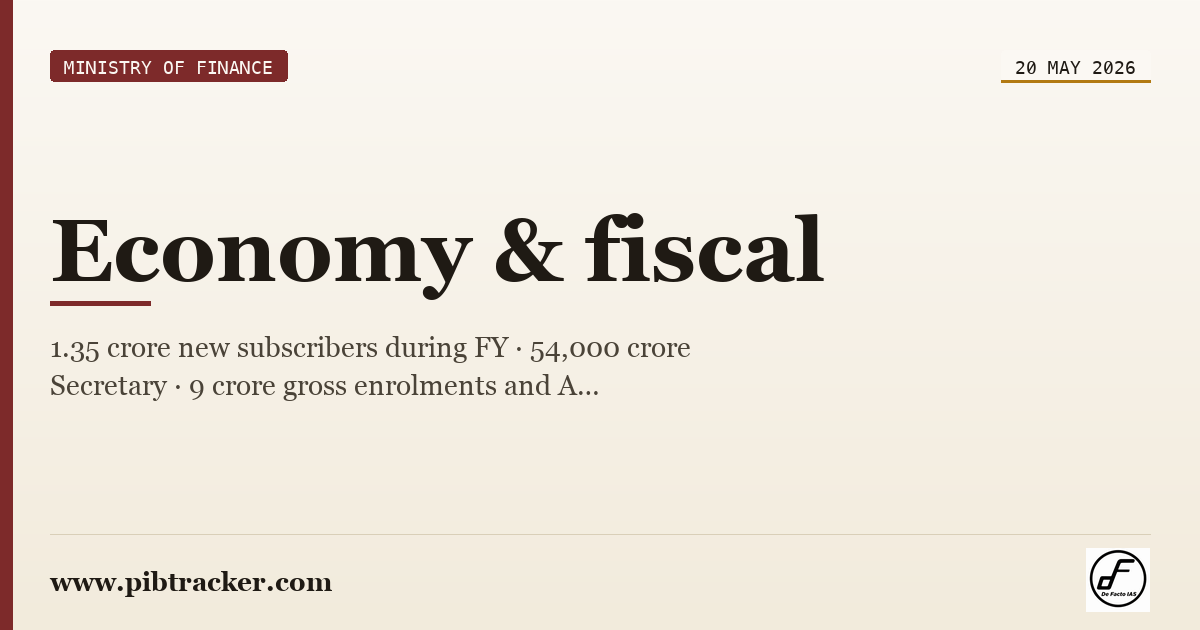 Ministry of Finance press release · 20 May 2026 · pibtracker filter
