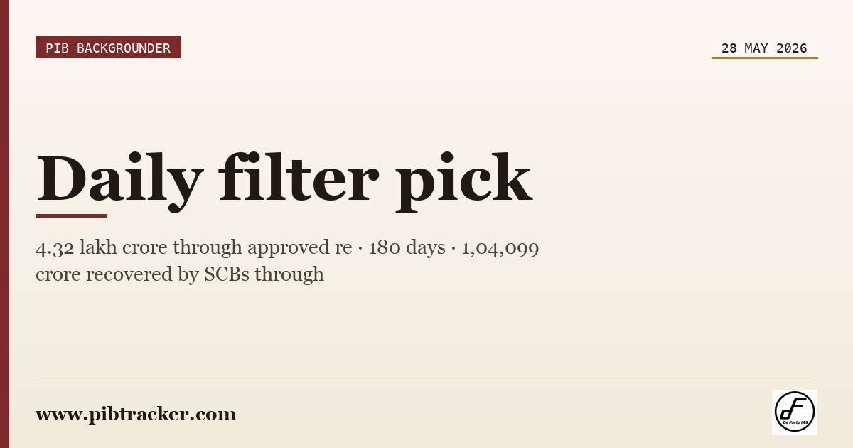 PIB Backgrounder press release · 28 May 2026 · pibtracker filter
